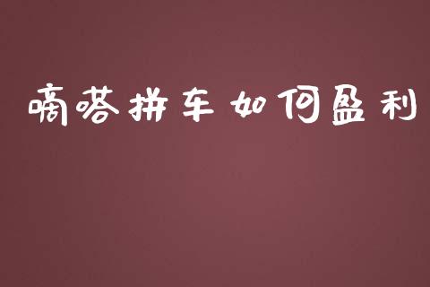 嘀嗒拼车如何盈利_https://m.fansifence.com_公募基金_第1张