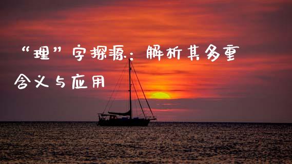 “理”字探源：解析其多重含义与应用_https://m.fansifence.com_公募基金_第1张