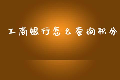 工商银行怎么查询积分_https://m.fansifence.com_个股行情_第1张