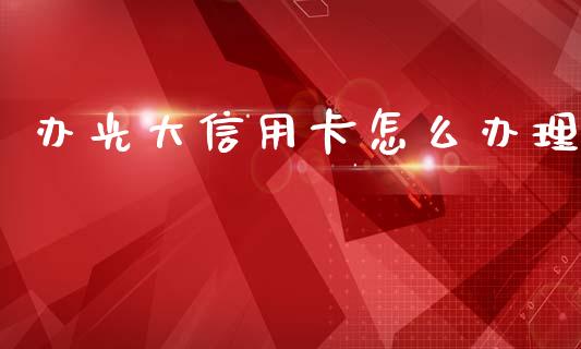 办光大信用卡怎么办理_https://m.fansifence.com_公募基金_第1张
