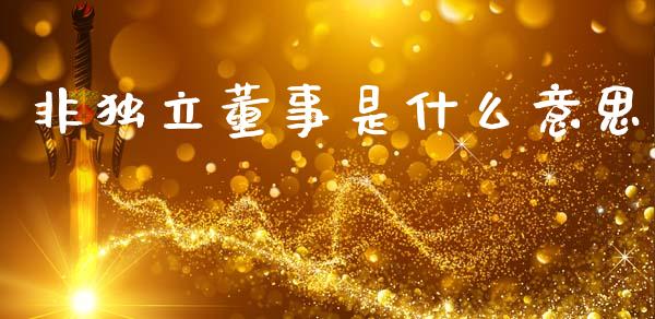 非独立董事是什么意思_https://m.fansifence.com_消费金融_第1张