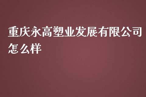 重庆永高塑业发展有限公司怎么样_https://m.fansifence.com_公募基金_第1张