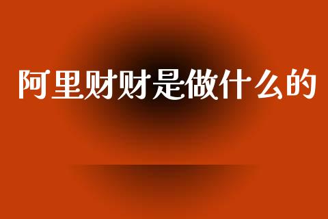 阿里财财是做什么的_https://m.fansifence.com_消费金融_第1张