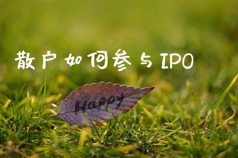 散户如何参与IPO_https://m.fansifence.com_公募基金_第1张