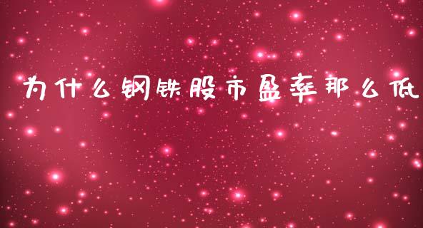 为什么钢铁股市盈率那么低_https://m.fansifence.com_消费金融_第1张