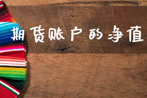 期货账户的净值_https://m.fansifence.com_消费金融_第1张