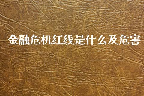 金融危机红线是什么及危害_https://m.fansifence.com_消费金融_第1张