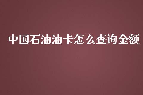 中国石油油卡怎么查询金额_https://m.fansifence.com_贵金属行情_第1张