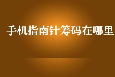 手机指南针筹码在哪里_https://m.fansifence.com_公募基金_第1张