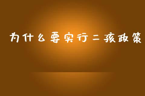 为什么要实行二孩政策_https://m.fansifence.com_消费金融_第1张