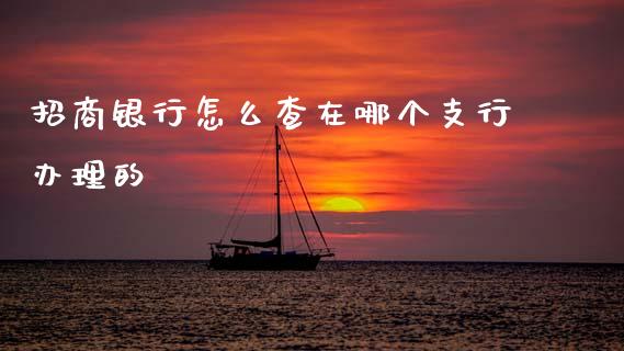招商银行怎么查在哪个支行办理的_https://m.fansifence.com_消费金融_第1张