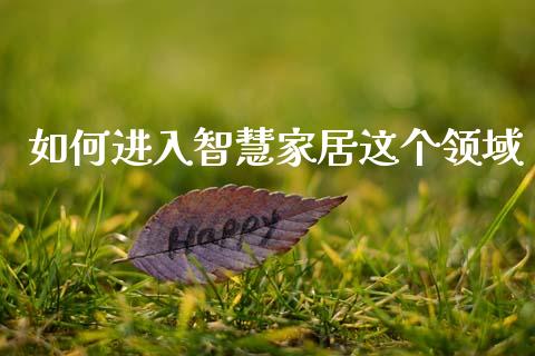 如何进入智慧家居这个领域_https://m.fansifence.com_公募基金_第1张