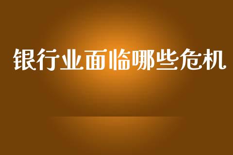 银行业面临哪些危机_https://m.fansifence.com_贵金属行情_第1张