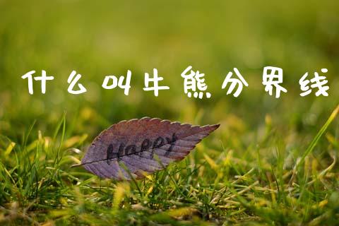 什么叫牛熊分界线_https://m.fansifence.com_个股行情_第1张
