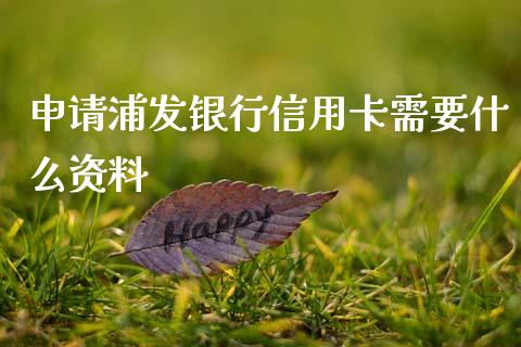 申请浦发银行信用卡需要什么资料_https://m.fansifence.com_公募基金_第1张