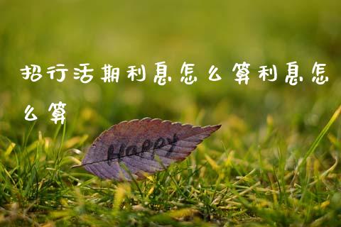 招行活期利息怎么算利息怎么算_https://m.fansifence.com_消费金融_第1张
