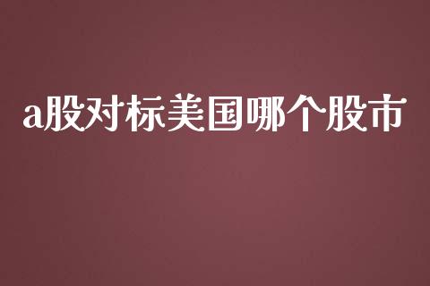 a股对标美国哪个股市_https://m.fansifence.com_公募基金_第1张