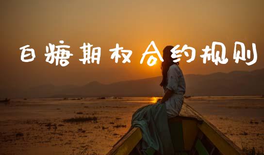 白糖期权合约规则_https://m.fansifence.com_贵金属行情_第1张