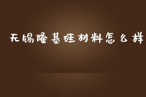 无锡隆基硅材料怎么样_https://m.fansifence.com_消费金融_第1张