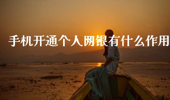手机开通个人网银有什么作用_https://m.fansifence.com_个股行情_第1张