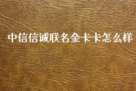 中信信诚联名金卡卡怎么样_https://m.fansifence.com_公募基金_第1张