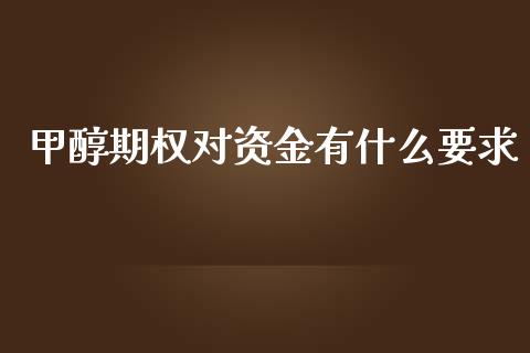 甲醇期权对资金有什么要求_https://m.fansifence.com_消费金融_第1张