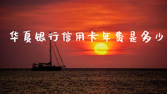 华夏银行信用卡年费是多少_https://m.fansifence.com_消费金融_第1张