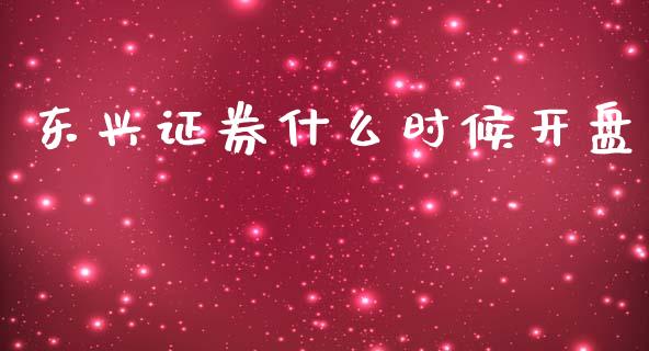 东兴证券什么时候开盘_https://m.fansifence.com_公募基金_第1张