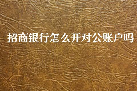 招商银行怎么开对公账户吗_https://m.fansifence.com_个股行情_第1张