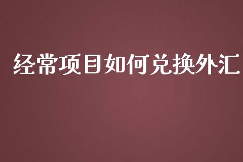经常项目如何兑换外汇_https://m.fansifence.com_个股行情_第1张