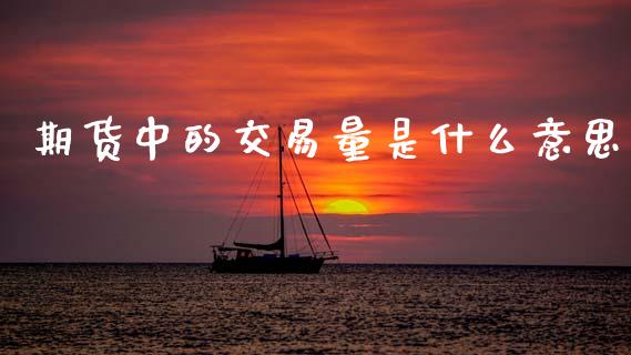 期货中的交易量是什么意思_https://m.fansifence.com_公募基金_第1张