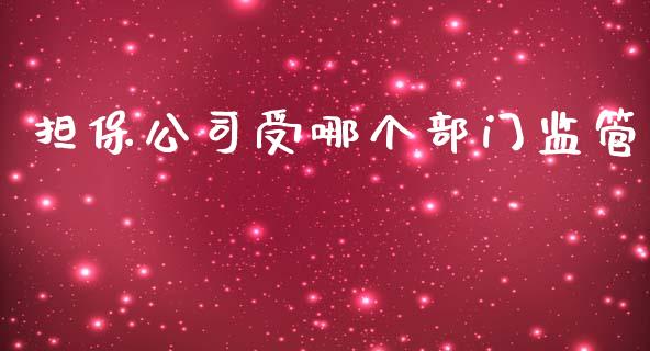担保公司受哪个部门监管_https://m.fansifence.com_公募基金_第1张