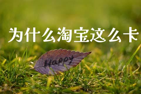 为什么淘宝这么卡_https://m.fansifence.com_消费金融_第1张