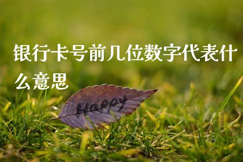 银行卡号前几位数字代表什么意思_https://m.fansifence.com_贵金属行情_第1张