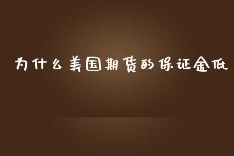 为什么美国期货的保证金低_https://m.fansifence.com_个股行情_第1张