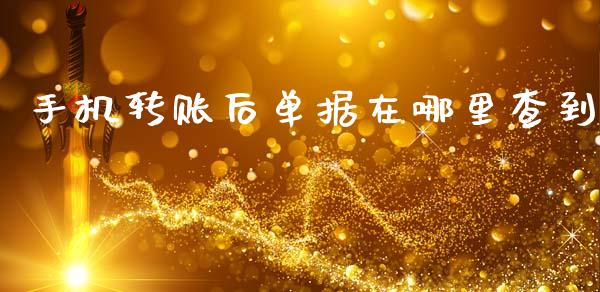 手机转账后单据在哪里查到_https://m.fansifence.com_消费金融_第1张