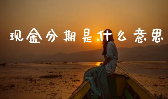 现金分期是什么意思_https://m.fansifence.com_消费金融_第1张