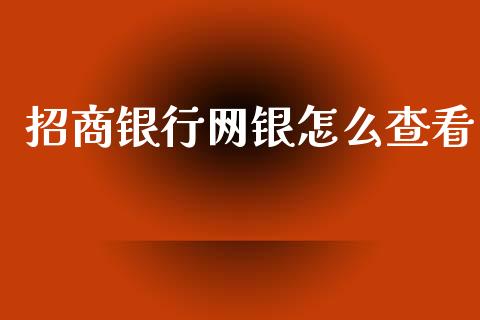 招商银行网银怎么查看_https://m.fansifence.com_消费金融_第1张