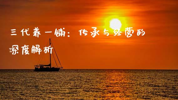 三代养一铺：传承与经营的深度解析_https://m.fansifence.com_消费金融_第1张