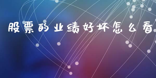 股票的业绩好坏怎么看_https://m.fansifence.com_个股行情_第1张