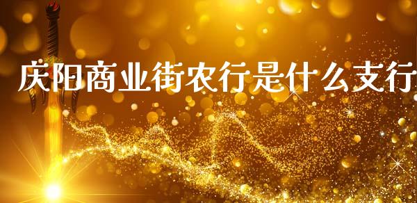 庆阳商业街农行是什么支行_https://m.fansifence.com_消费金融_第1张