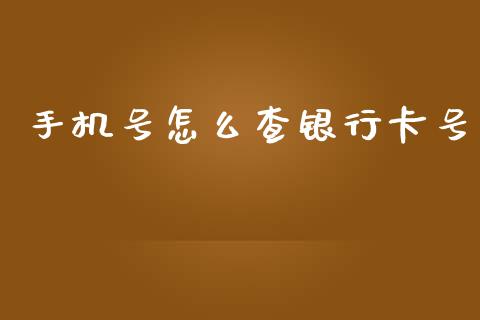 手机号怎么查银行卡号_https://m.fansifence.com_消费金融_第1张