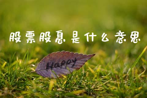 股票股息是什么意思_https://m.fansifence.com_消费金融_第1张