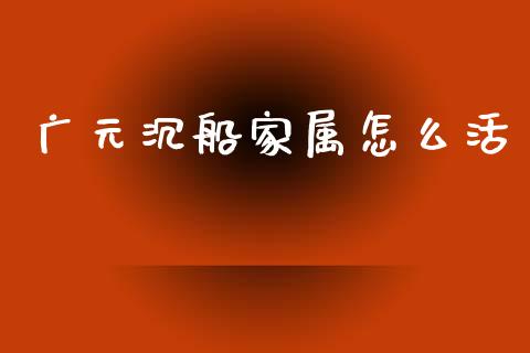 广元沉船家属怎么活_https://m.fansifence.com_个股行情_第1张