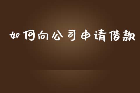 如何向公司申请借款_https://m.fansifence.com_消费金融_第1张