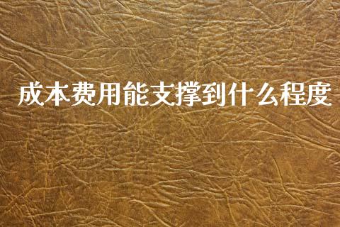 成本费用能支撑到什么程度_https://m.fansifence.com_个股行情_第1张