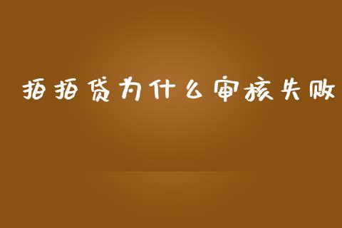 拍拍贷为什么审核失败_https://m.fansifence.com_个股行情_第1张