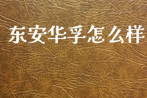 东安华孚怎么样_https://m.fansifence.com_贵金属行情_第1张