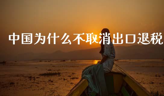 中国为什么不取消出口退税_https://m.fansifence.com_个股行情_第1张