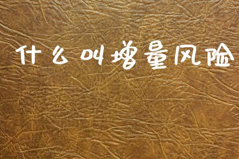 什么叫增量风险_https://m.fansifence.com_公募基金_第1张